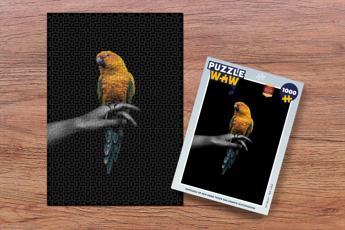 PuzzleWow Vogel Tak Papegaai Legpuzzel 1000 Stuks - Multicolor