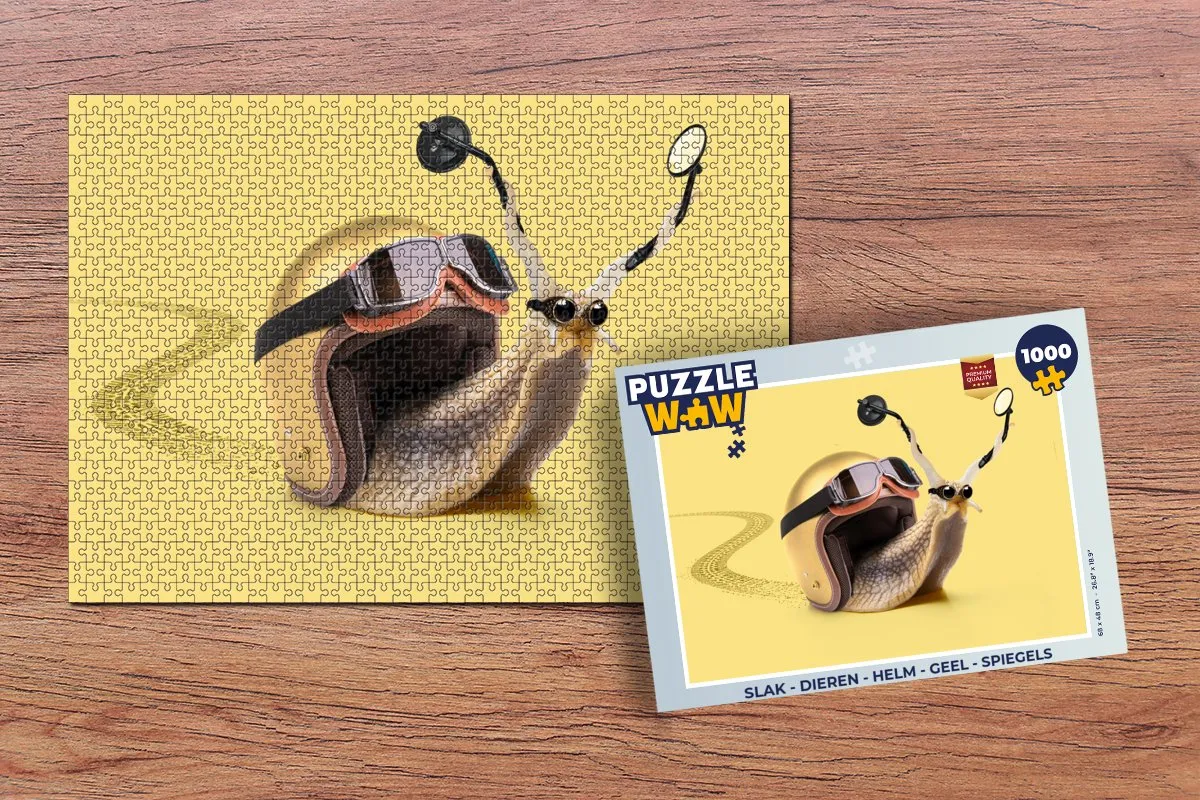PuzzleWow Slak Dieren Helm Puzzel 1000 Stuks - Multicolor