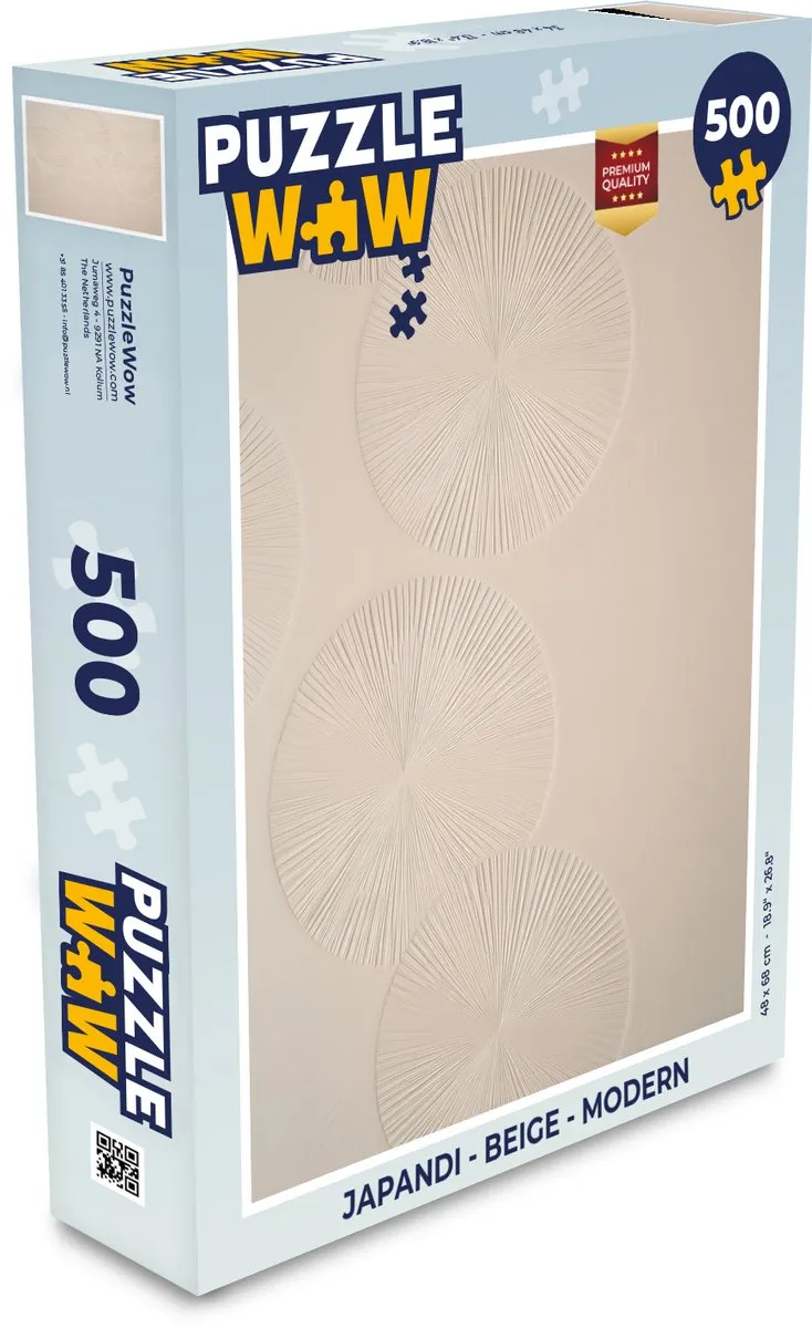 PuzzleWow Japandi Legpuzzel 500 Stuks - Beige