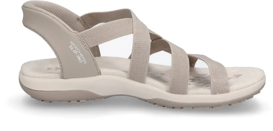 Skechers Reggae Slim Stretch Flex Dames Sandalen - Taupe - afbeelding 2 van 6