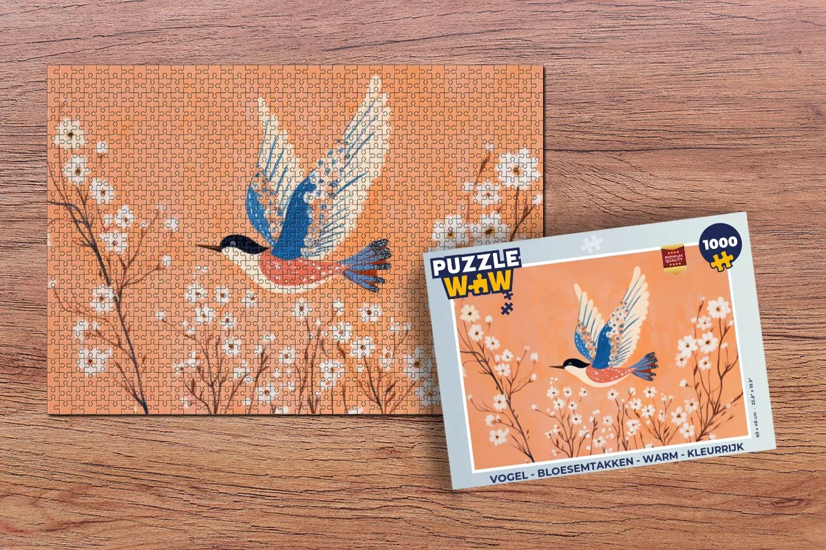 PuzzleWow Vogel - Bloesemtakken Legpuzzel 1000 Stuks