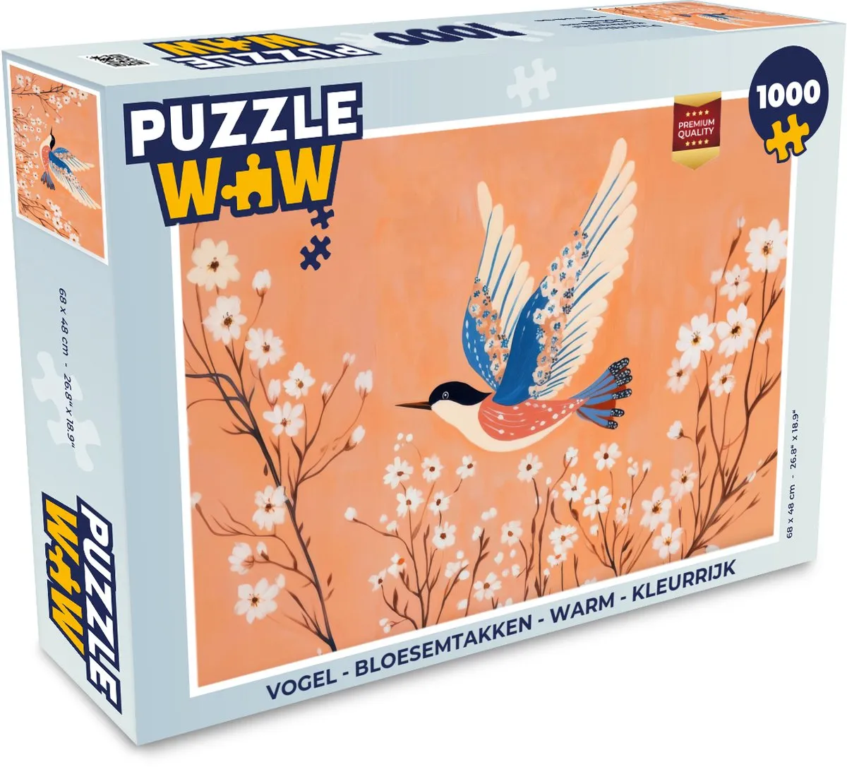 PuzzleWow Vogel - Bloesemtakken Legpuzzel 1000 Stuks