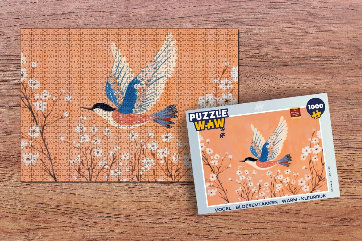 PuzzleWow Vogel - Bloesemtakken Legpuzzel 1000 Stuks