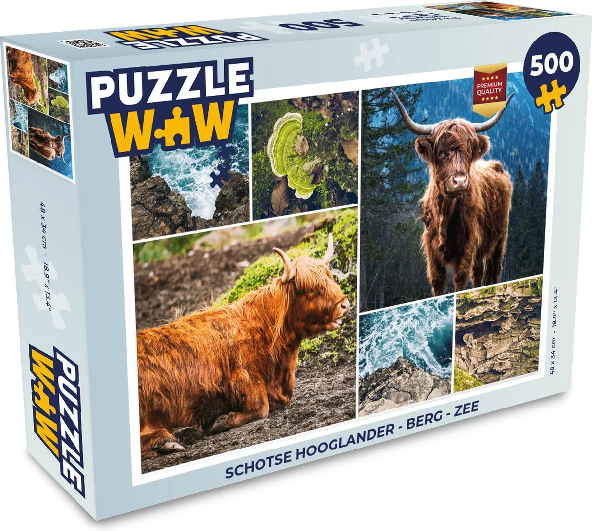 PuzzleWow Schotse Hooglander Legpuzzel 500 Stuks