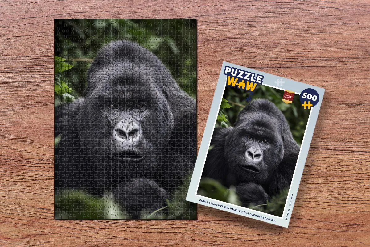 PuzzleWow Gorilla Legpuzzel 500 Stuks - Multicolor
