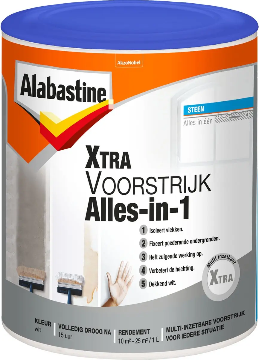 Alabastine Xtra Voorstrijk Alles-in-1 Wit 1L