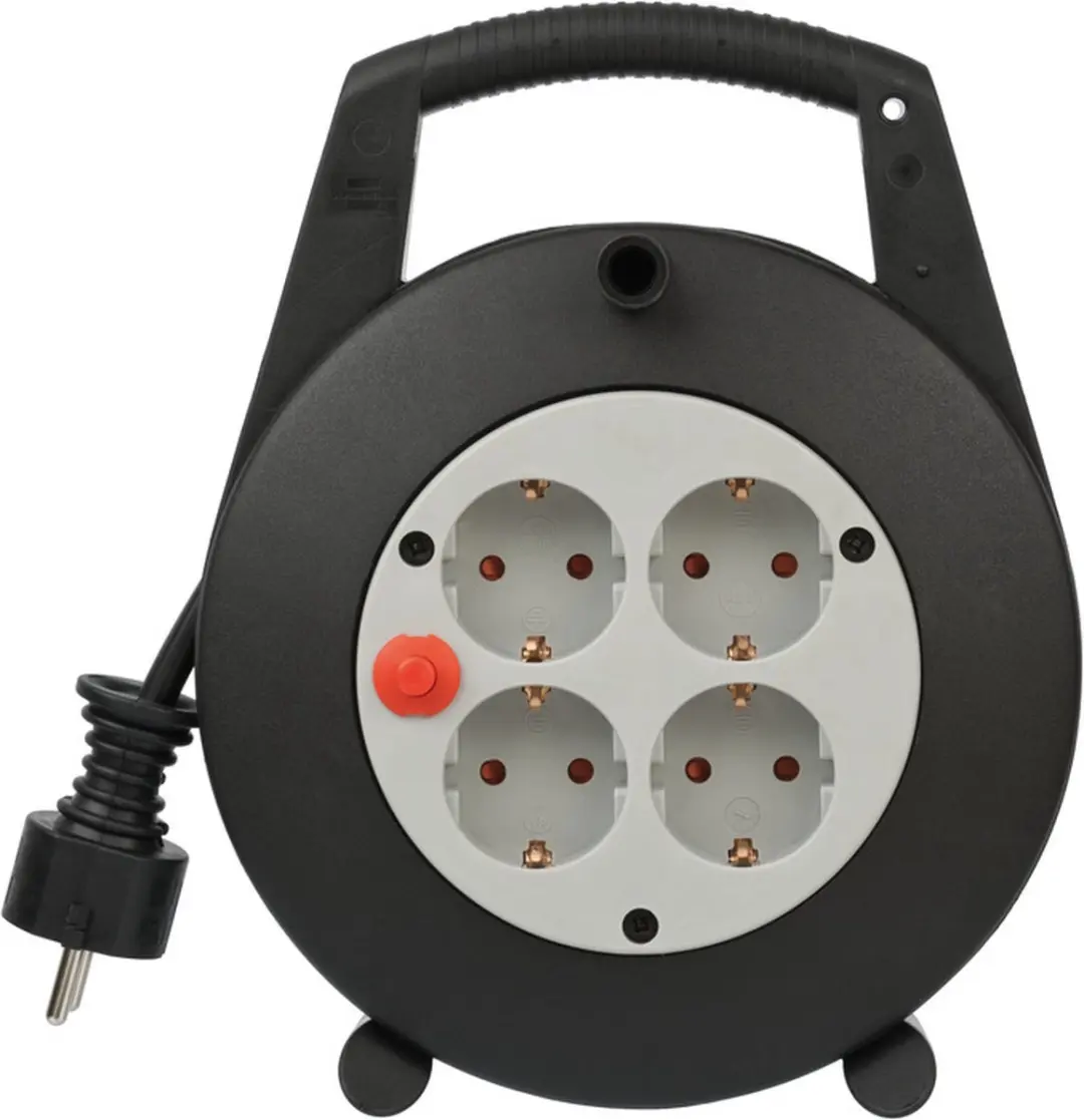 Brennenstuhl Vario Line Kabelhaspel 4-voudig - 5m - 3300W - Zwart/Grijs