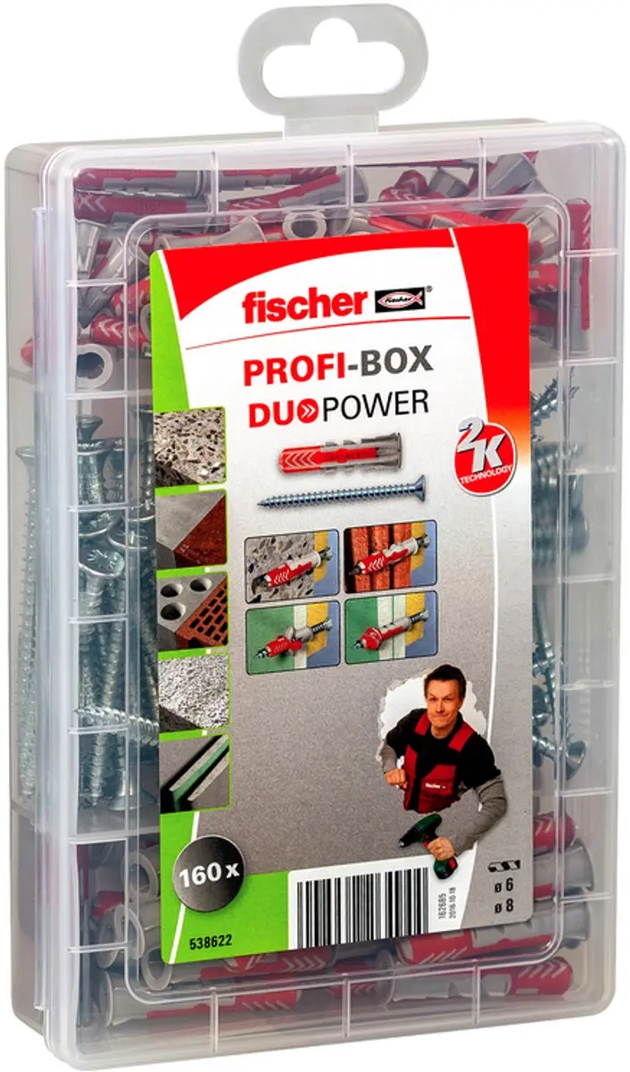 Fischer Profi-Box DuoPower Pluggen & Schroeven - 160 Stuks - afbeelding 5 van 6