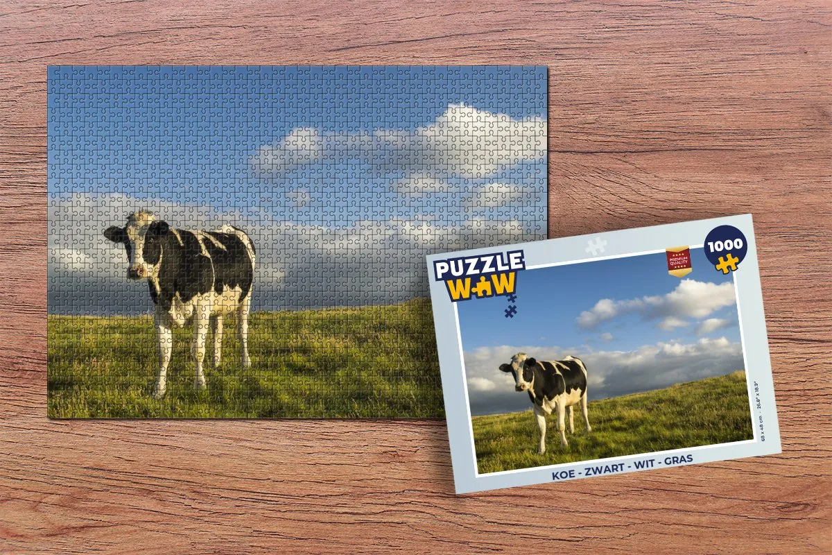 PuzzleWow Koe Legpuzzel 1000 Stuks - Multicolor