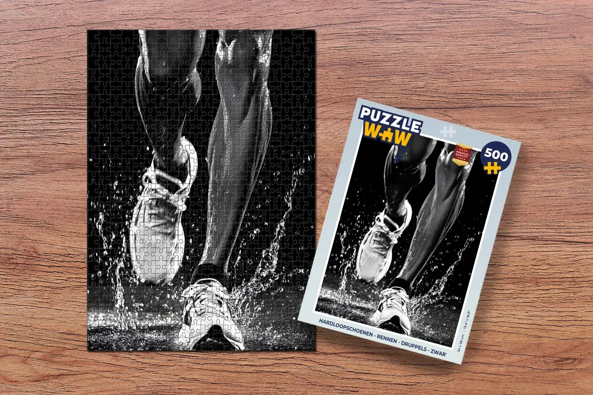 PuzzleWow Hardloopschoenen Rennen - 500 Stukken Legpuzzel - Zwart