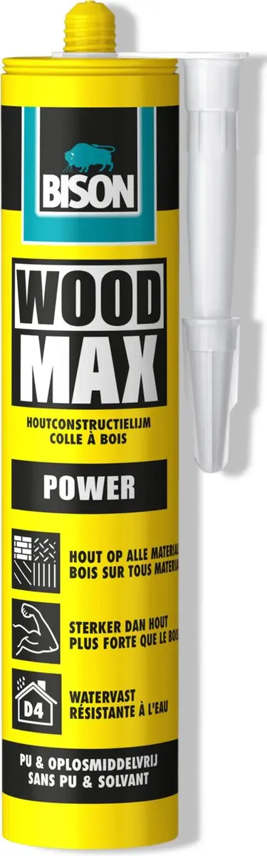 Bison Wood Max Power Houtlijm 380g - Watervast - afbeelding 2 van 2