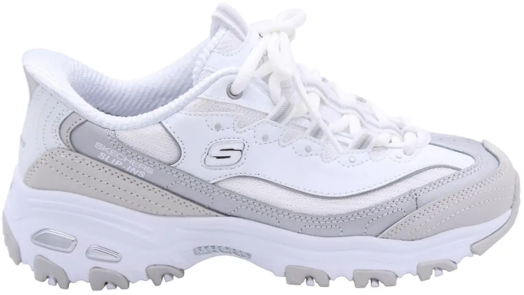 Skechers D’LITES Smooth Nostalgia Dames Instappers 41 - Wit/Zilver - afbeelding 6 van 6