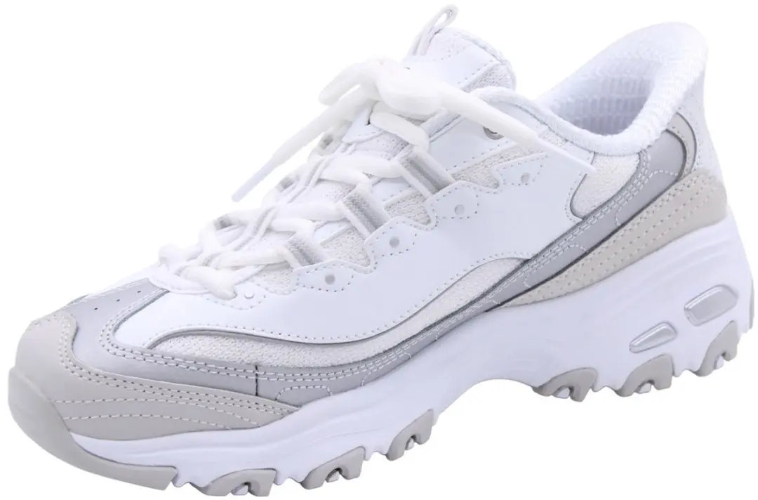Skechers D’LITES Smooth Nostalgia Dames Instappers 41 - Wit/Zilver - afbeelding 3 van 6