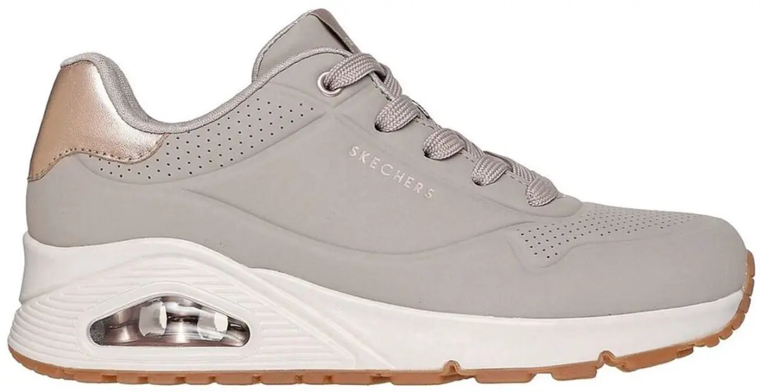 Skechers UNO Golden Air Dames Sneakers - Taupe/Zilver - afbeelding 2 van 6