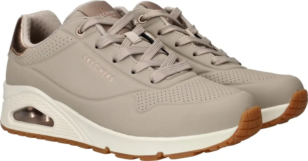 Skechers UNO Golden Air Dames Sneakers - Taupe/Zilver - afbeelding 3 van 6