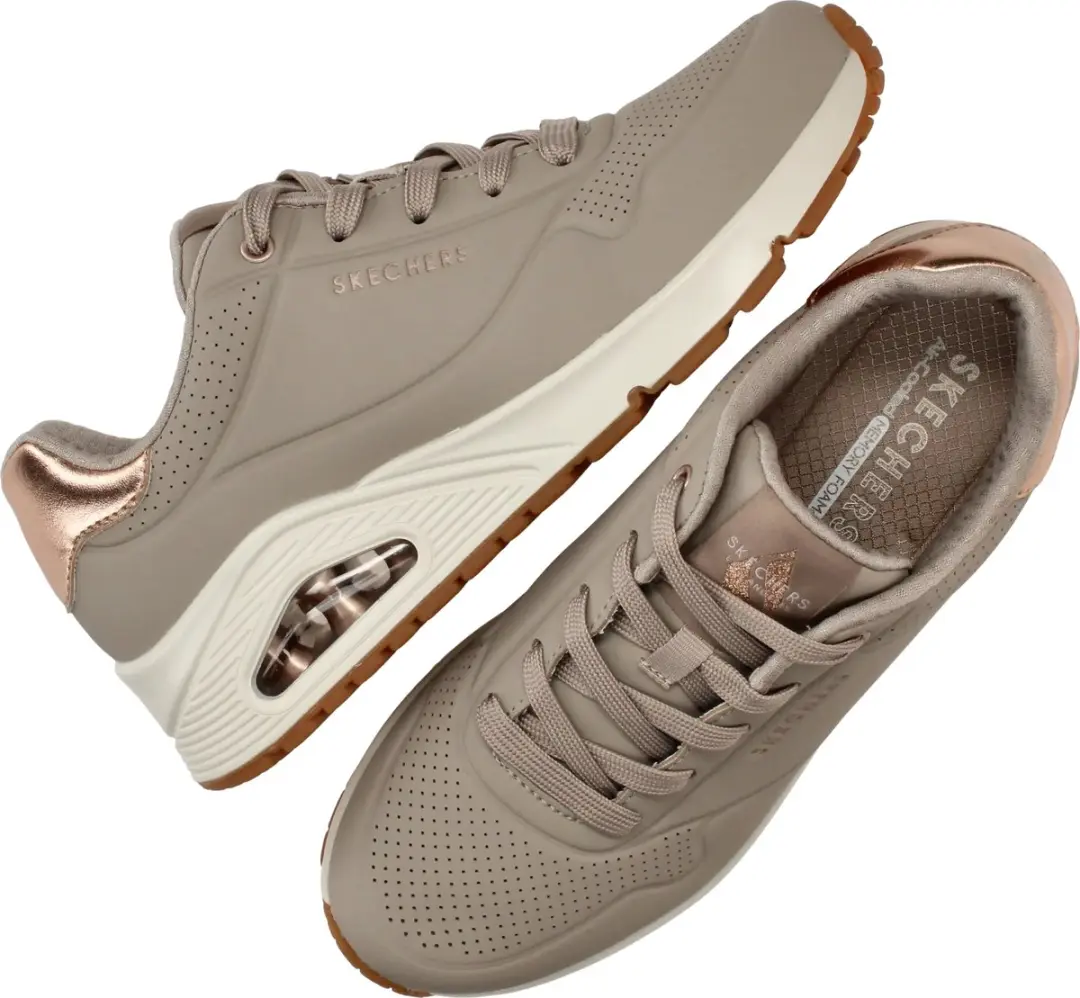Skechers UNO Golden Air Dames Sneakers - Taupe/Zilver - afbeelding 4 van 6