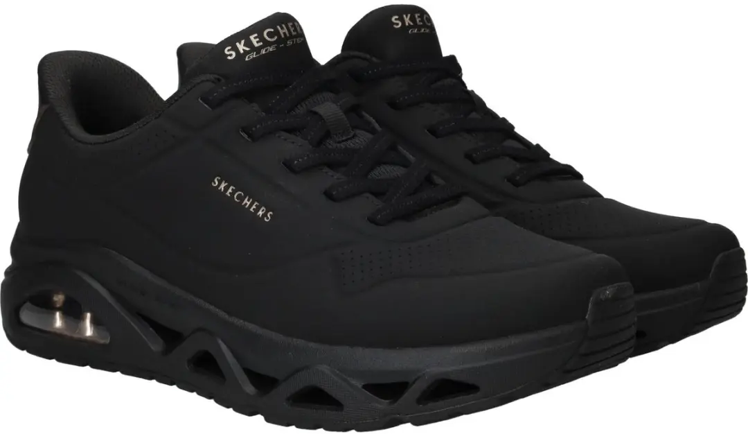 Skechers Uno Glide Step Glide On Air Sneakers 190113 - Dames - Zwart - afbeelding 3 van 6