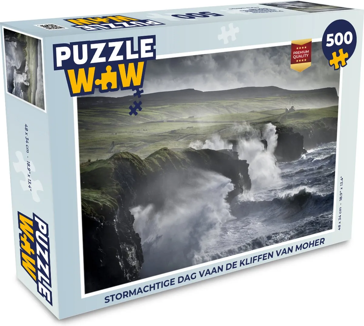 PuzzleWow Stormachtige dag Cliffs of Moher Legpuzzel 500 Stuks