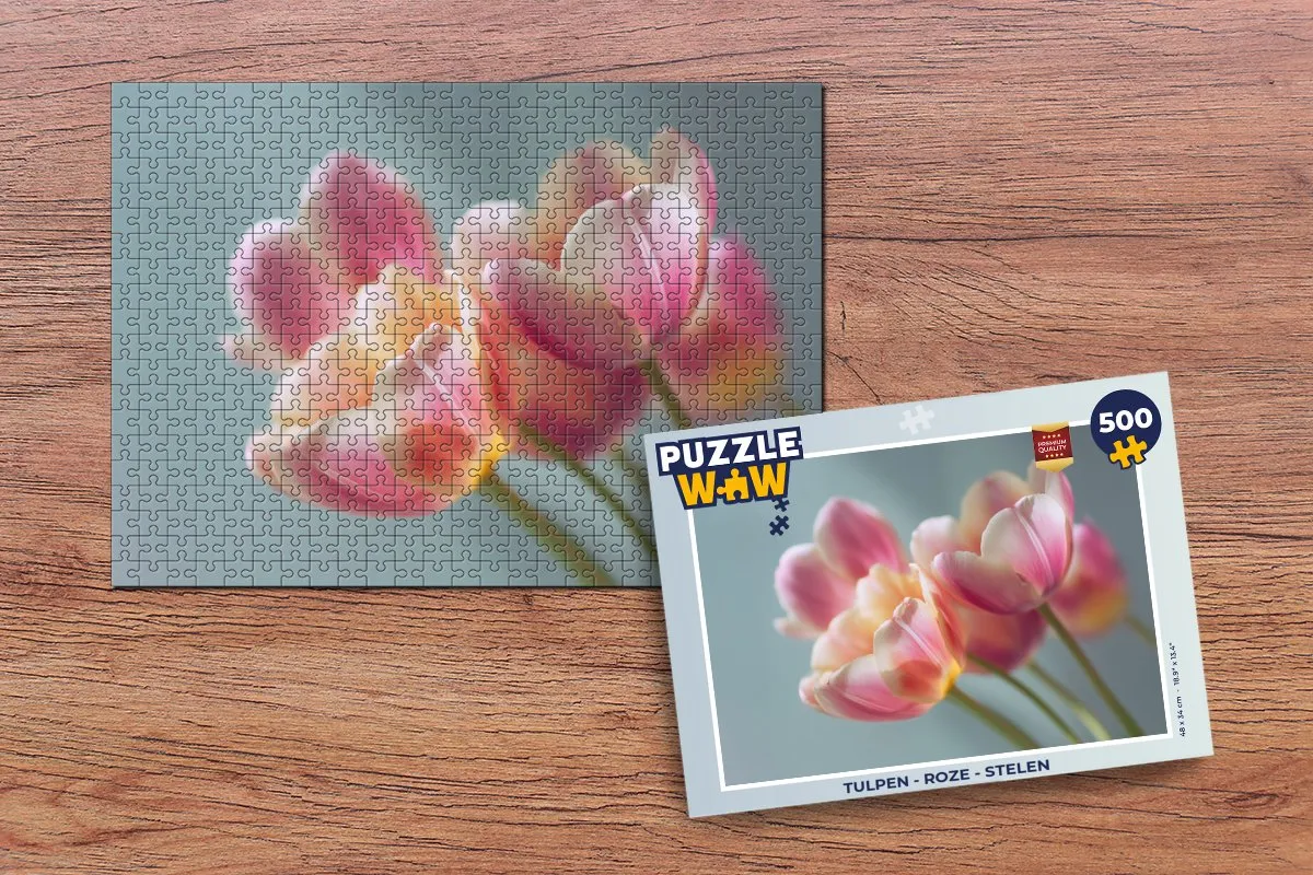 PuzzleWow Tulpen Legpuzzel 500 Stuks - Roze