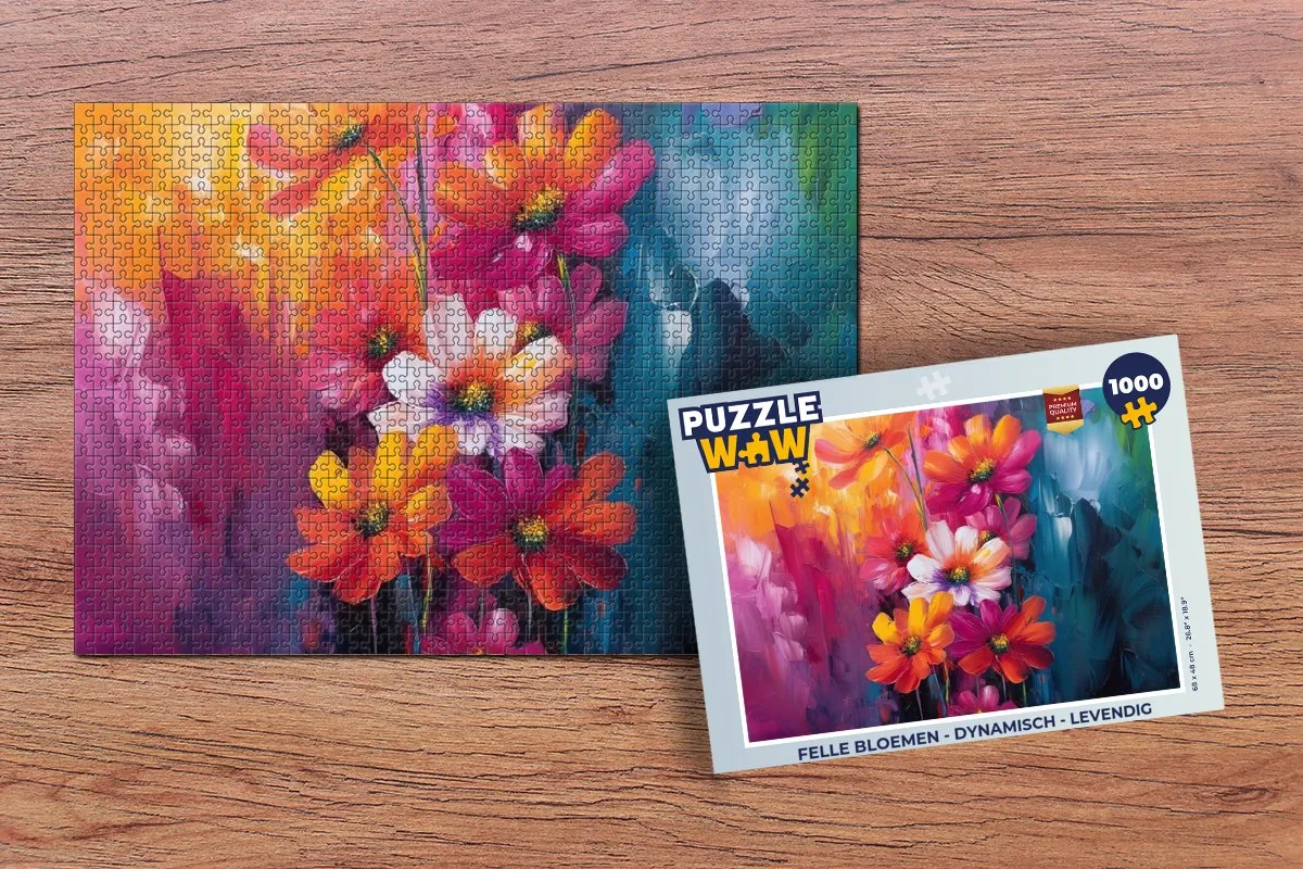 PuzzleWow Felle Bloemen Legpuzzel 1000 Stuks