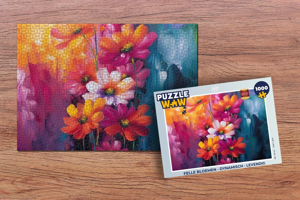PuzzleWow Felle Bloemen Legpuzzel 1000 Stuks