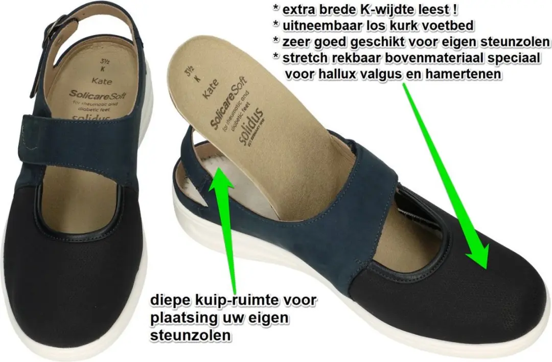 Solidus Dames Sandalen - Maat 40.5 - Donkerblauw - afbeelding 2 van 5
