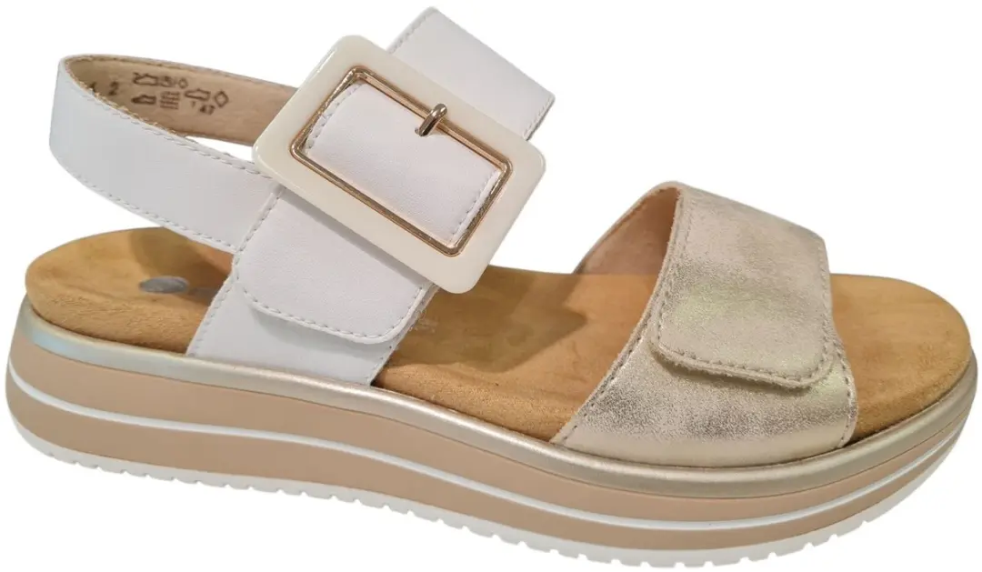 Remonte Witte Leren Dames Sandalen