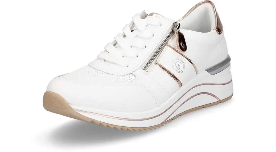 Remonte dames sportschoenen wit koper