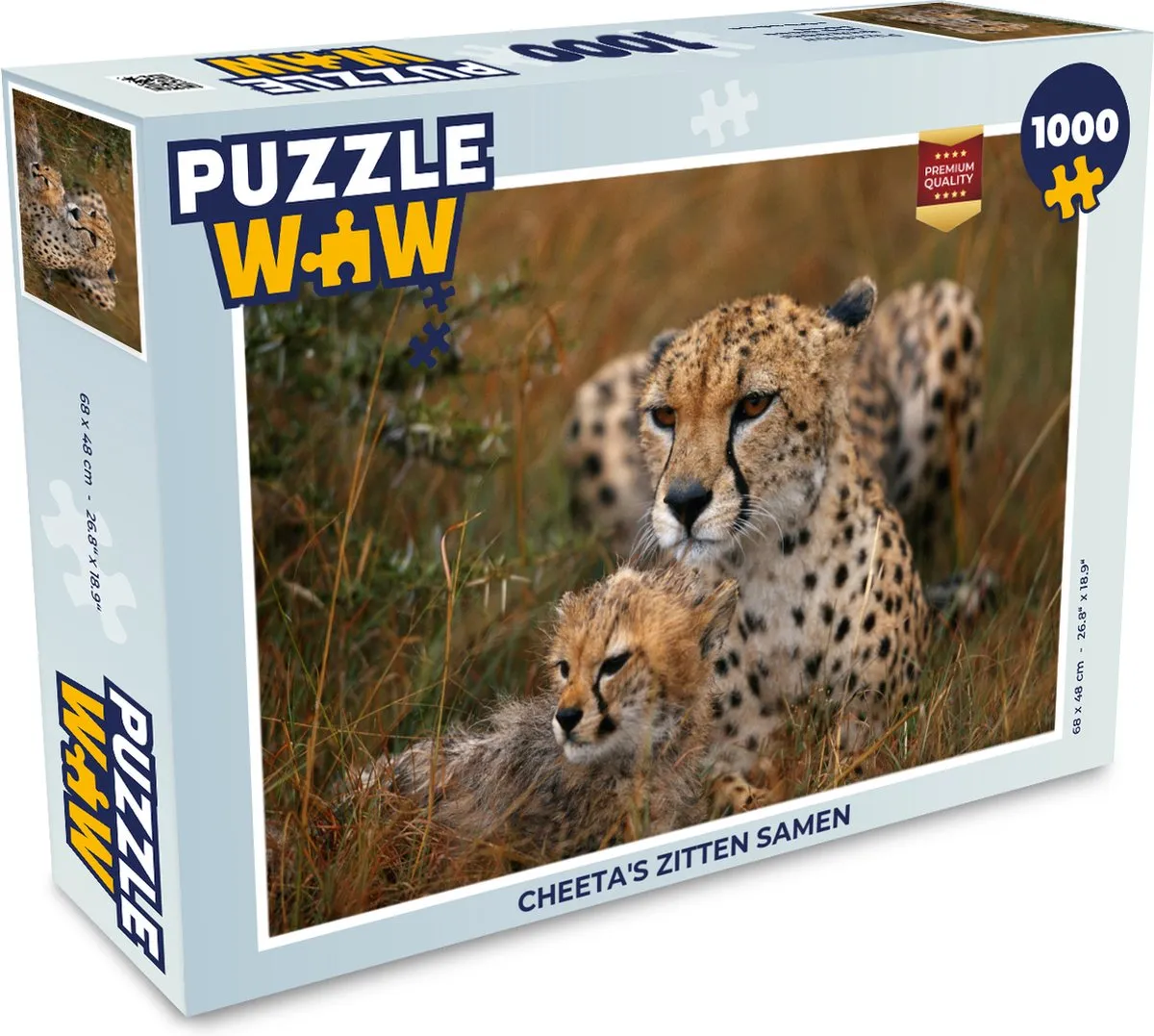 PuzzleWow Cheeta's Zitten Samen Legpuzzel 1000 Stuks