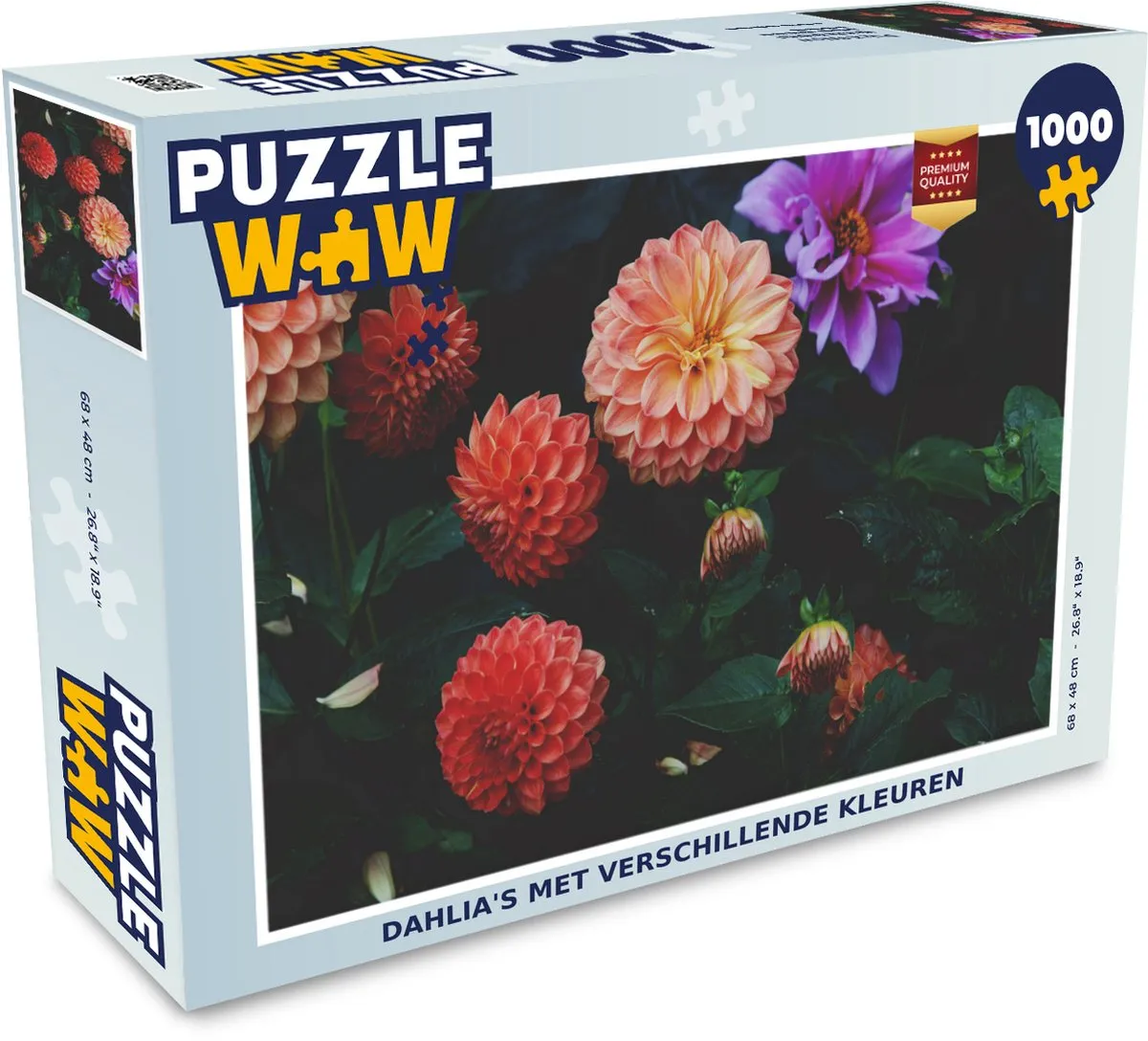 PuzzleWow Dahlia's Legpuzzel 1000 Stuks - Multicolor