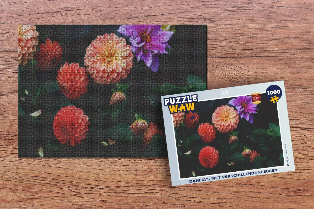 PuzzleWow Dahlia's Legpuzzel 1000 Stuks - Multicolor