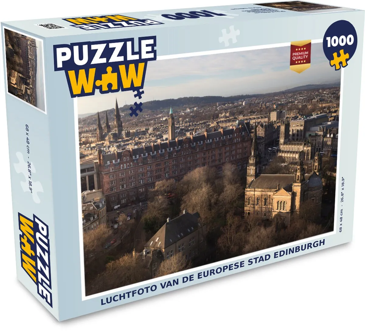 PuzzleWow Edinburgh Lucht Legpuzzel 1000 Stuks - Multicolor
