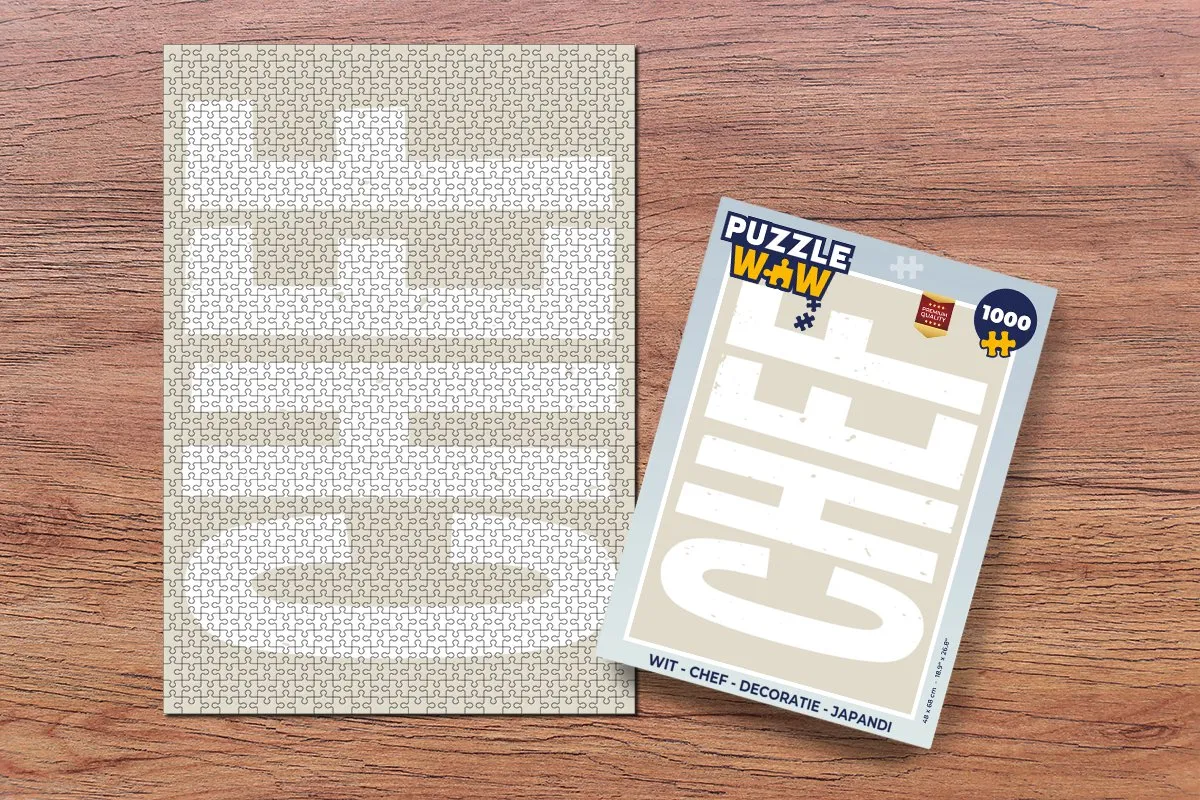 PuzzleWow Chef Wit Legpuzzel 1000 Stuks - Japandi Decoratie