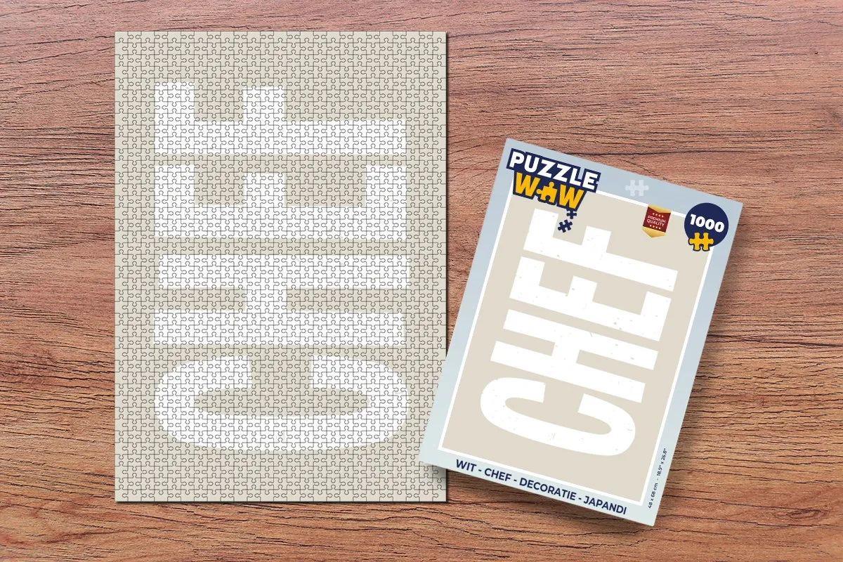 PuzzleWow Chef Wit Legpuzzel 1000 Stuks - Japandi Decoratie
