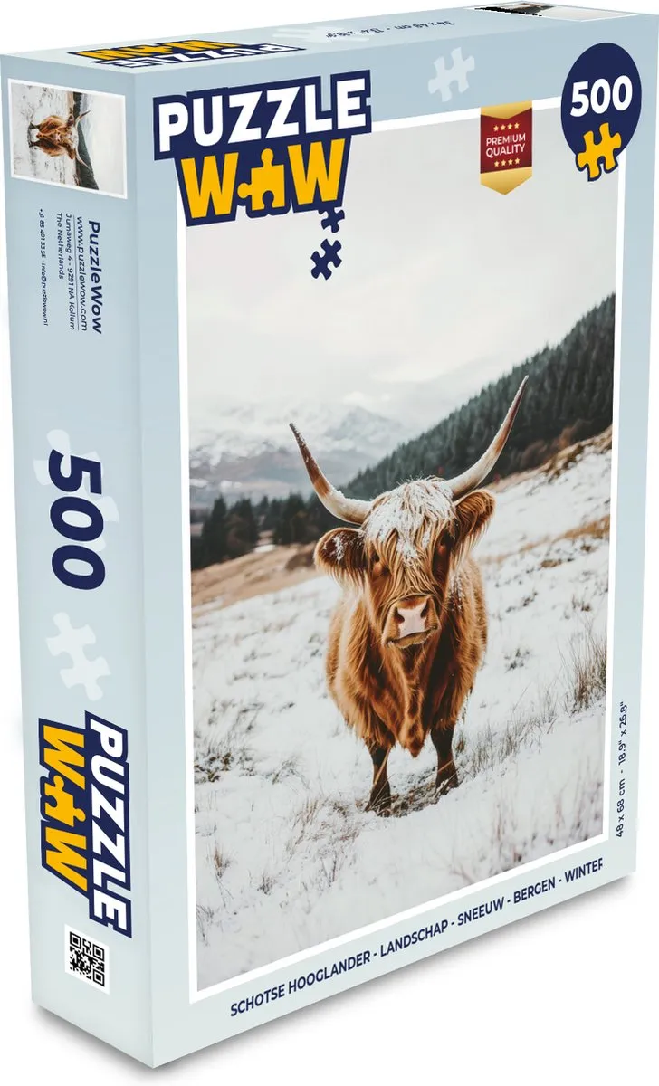 PuzzleWow Schotse Hooglander Legpuzzel 500 Stuks