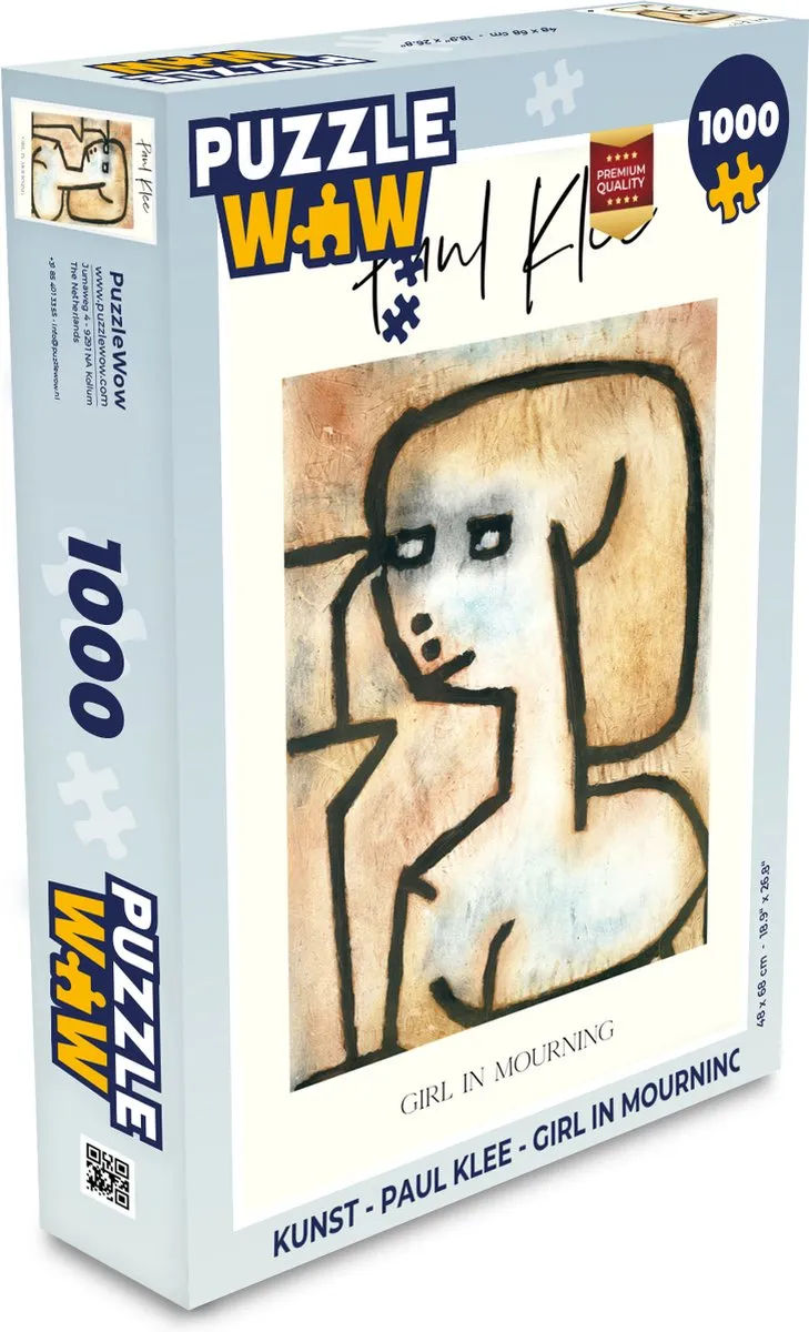 PuzzleWow Paul Klee Girl in Mourning Legpuzzel 1000 Stuks - Multicolor