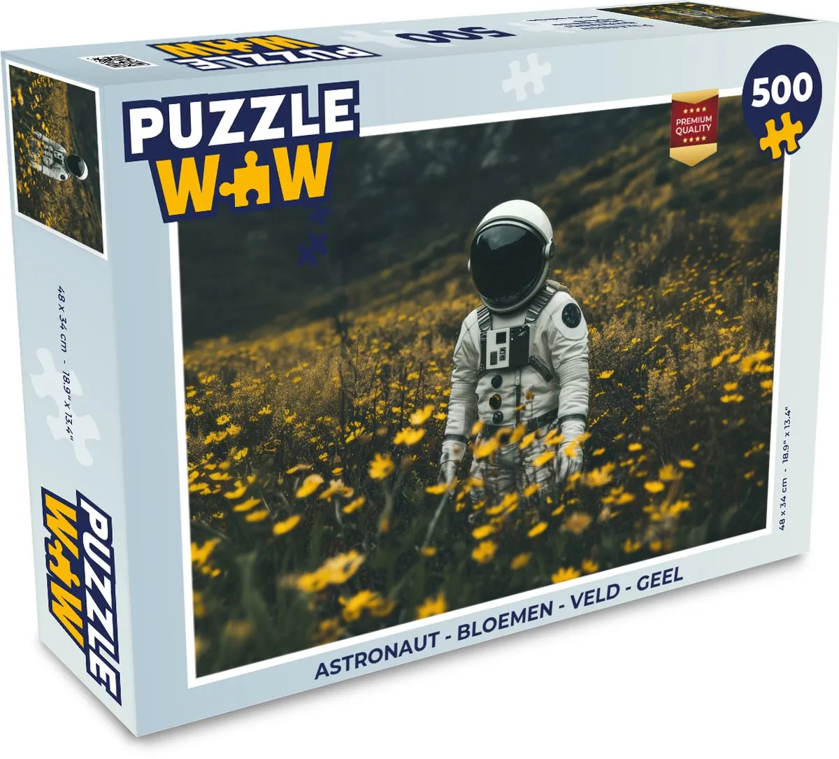 PuzzleWow Astronaut Bloemen Veld Puzzle 500 Stuks