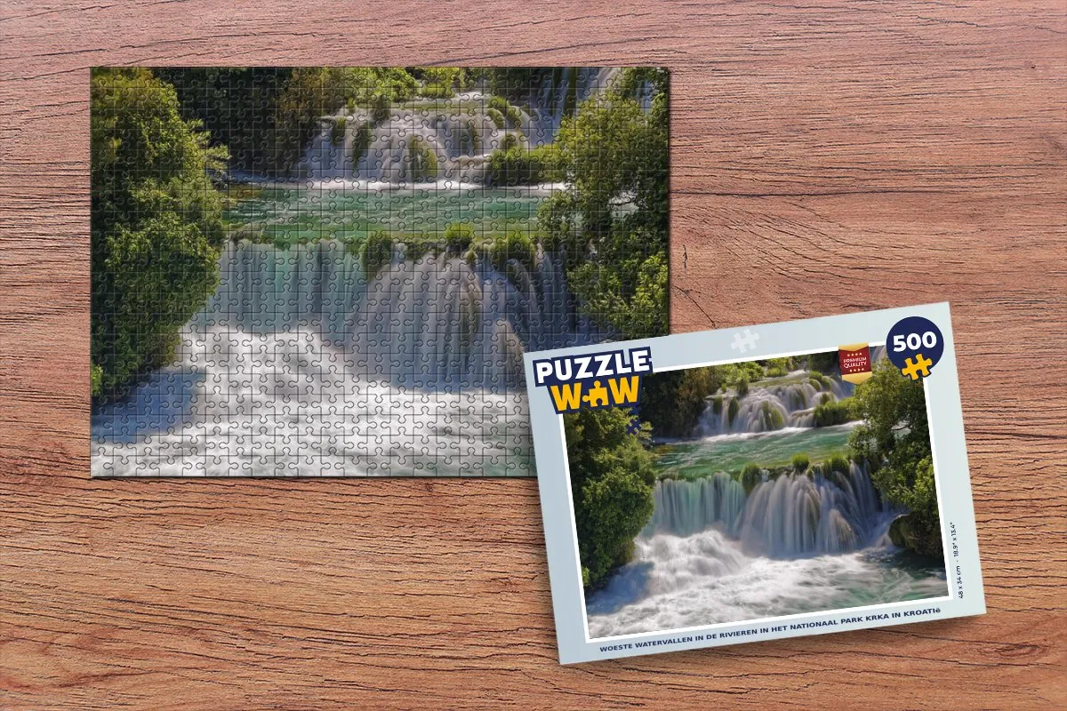 PuzzleWow Woeste Watervallen Legpuzzel 500 Stuks - Multicolor