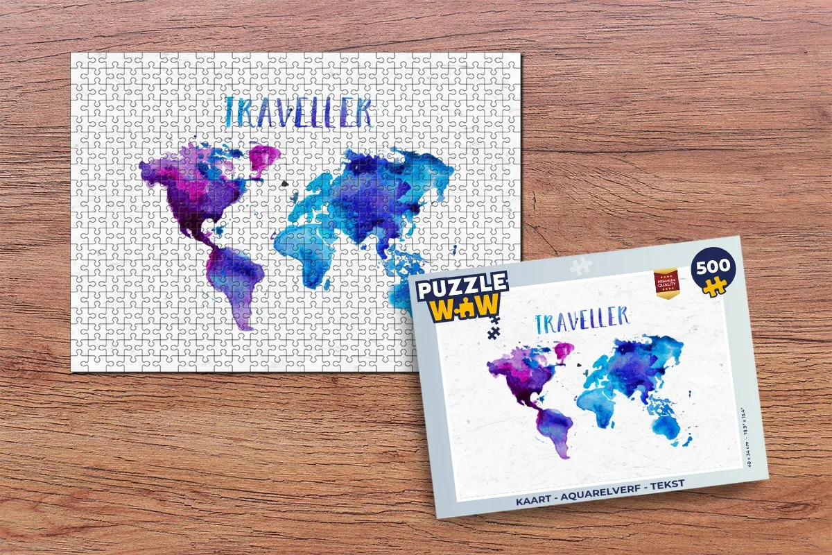 PuzzleWow Aquarelverf Legpuzzel 500 Stuks - Multicolor