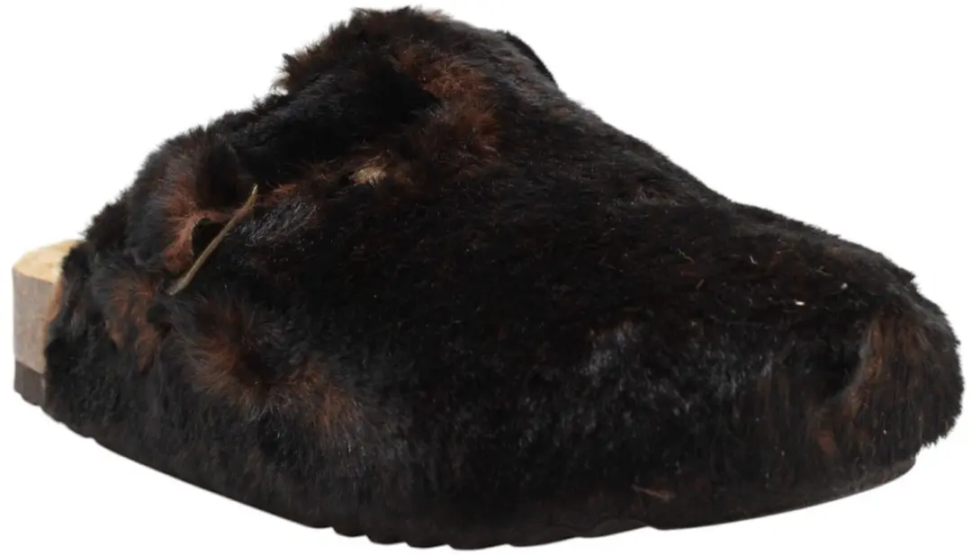 Klomp Scholl Women Fae New F Synthetic Fur Chocolate-Schoenmaat 36
