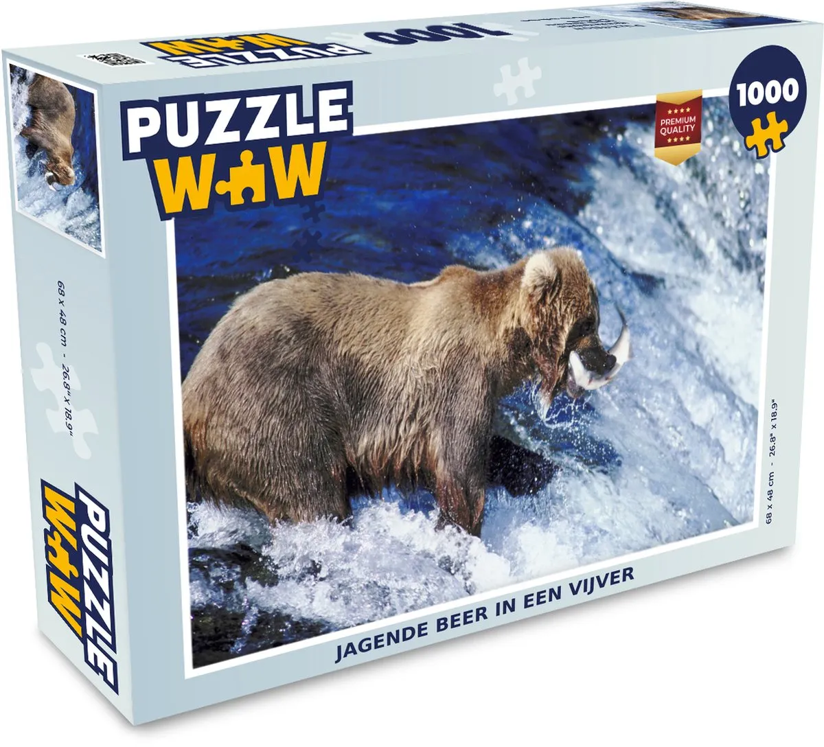 PuzzleWow Beer Vis Waterval Legpuzzel 1000 Stuks - Multicolor
