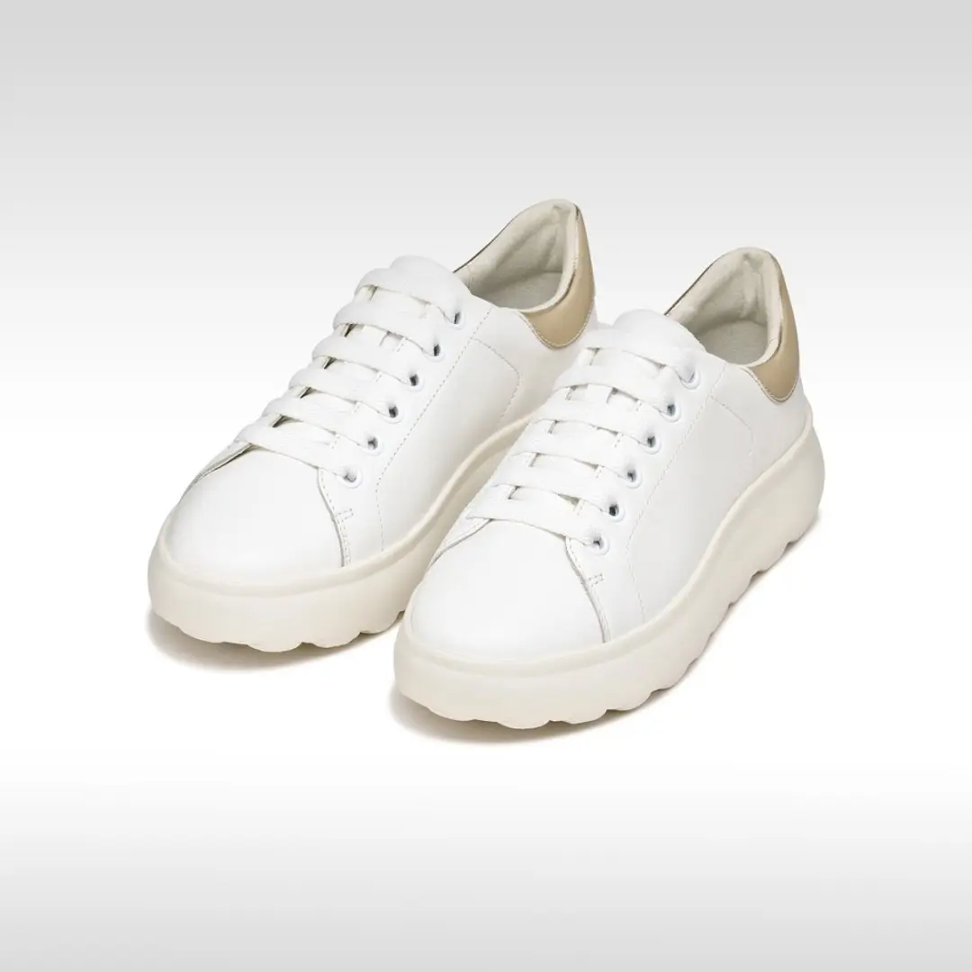 Geox Spherica EC4.1 Dames Sneakers - 41 - Wit/Lichtgoud - afbeelding 5 van 6