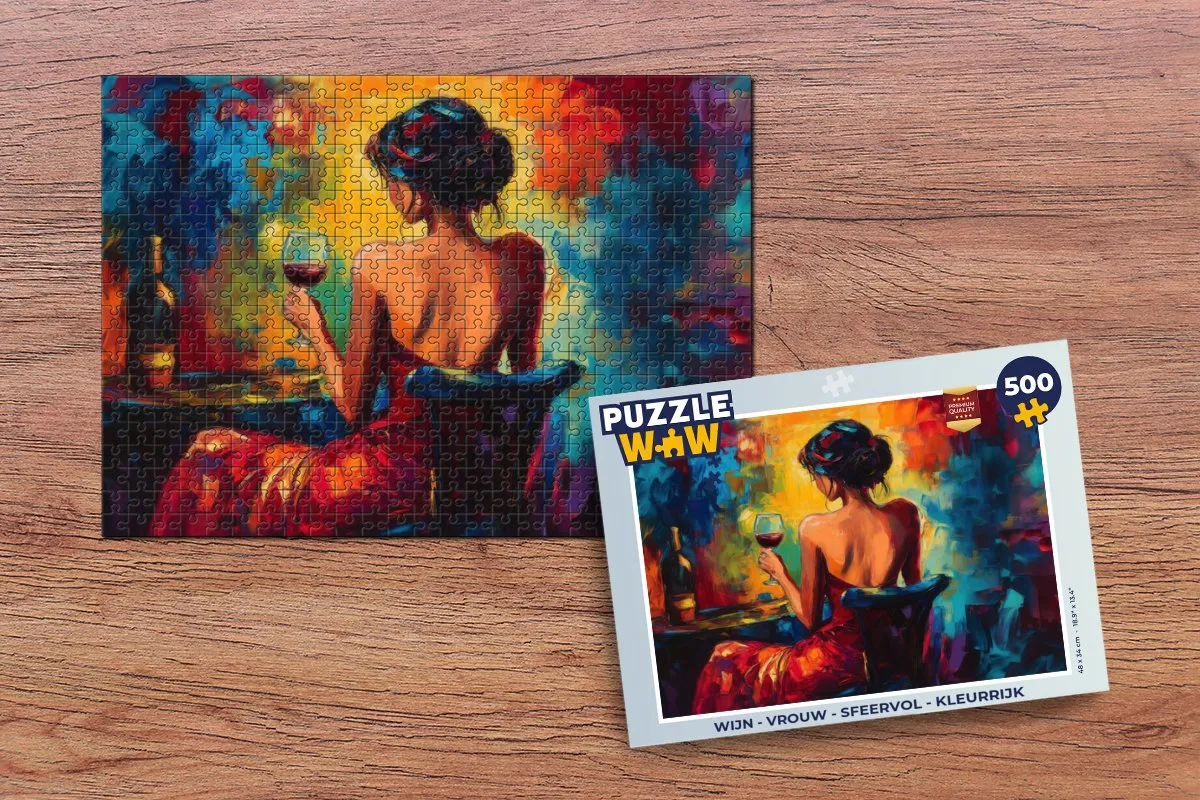 PuzzleWow Wijn Vrouw Legpuzzel 500 Stuks - MPN 8721179516247