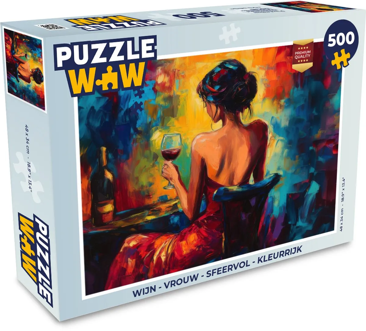 PuzzleWow Wijn Vrouw Legpuzzel 500 Stuks