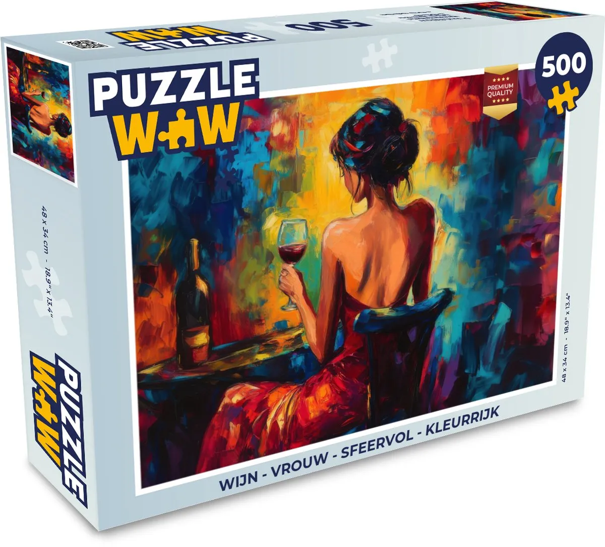 PuzzleWow Wijn Vrouw Legpuzzel 500 Stuks - MPN 8721179516247