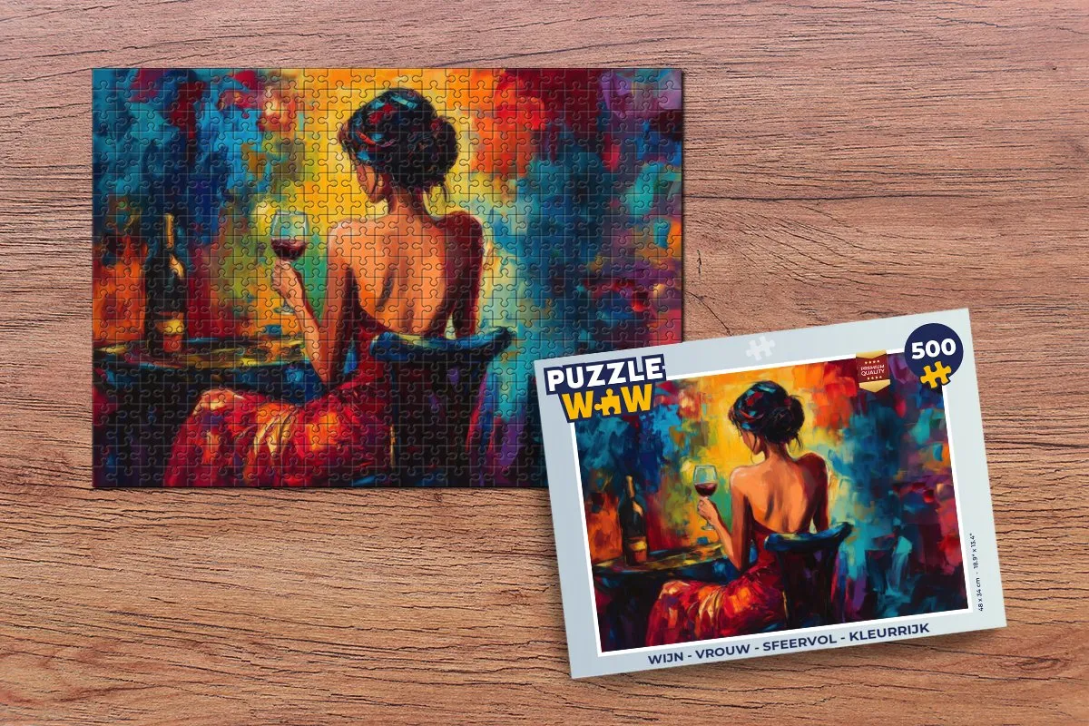 PuzzleWow Wijn Vrouw Legpuzzel 500 Stuks - MPN 8721179516247
