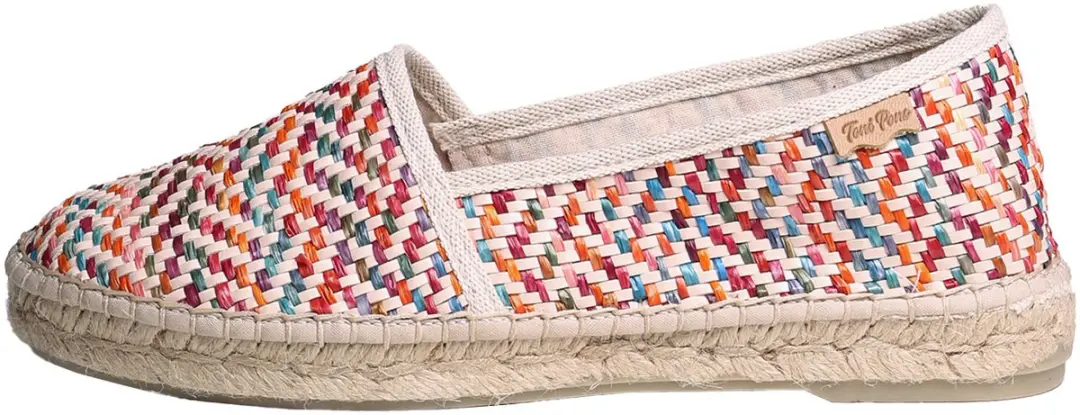 Platte espadrilles voor dames van raffia