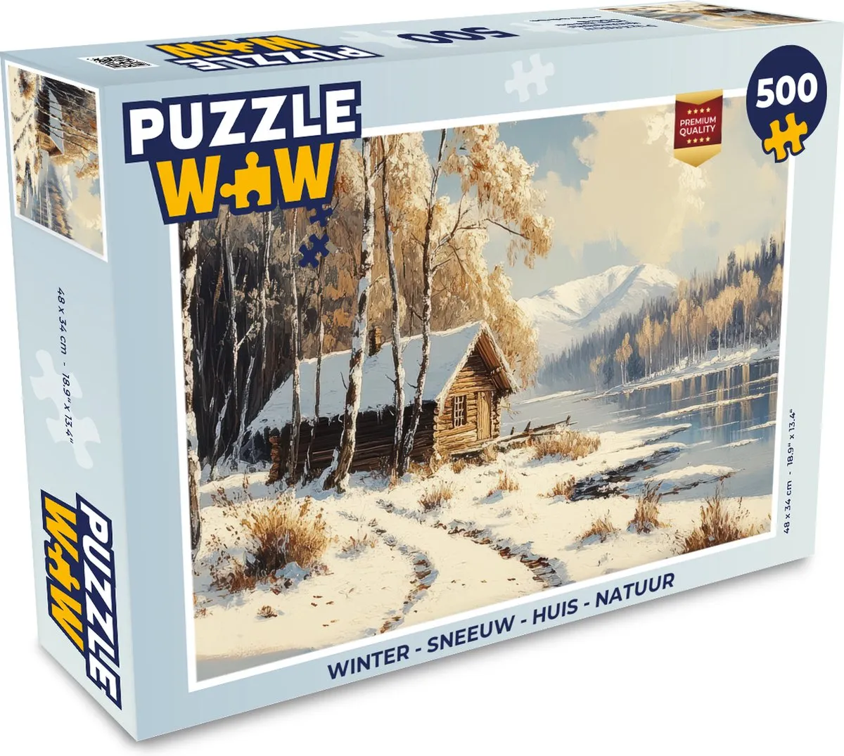 PuzzleWow Winter Sneeuw Huis Natuur Legpuzzel 500 Stuks - 8721166929722