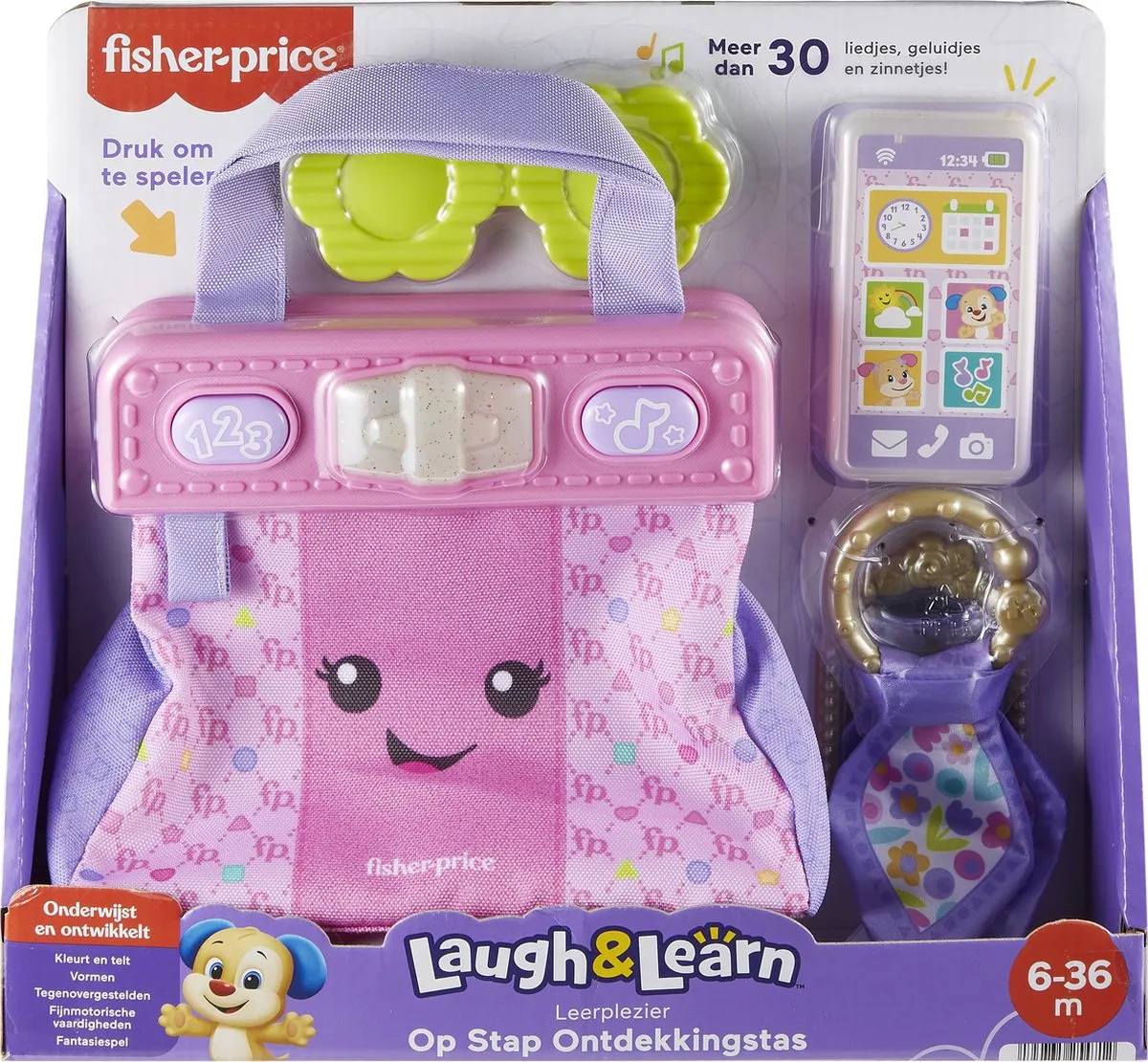 Fisher Price Leerplezier Op Stap Ontdekkingstas - Roze - afbeelding 6 van 6