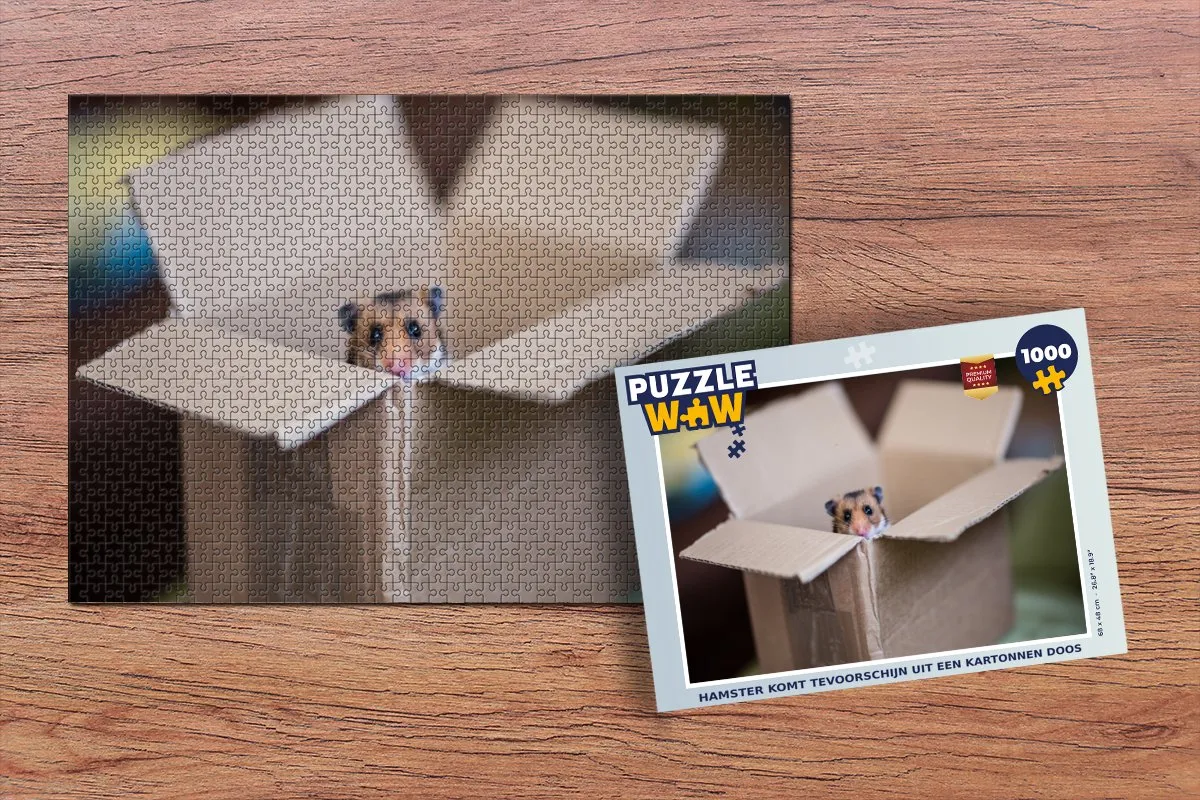 PuzzleWow Legpuzzel 1000 Stuks - Hamster uit Doos Multicolor